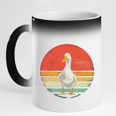 Retro Vintage Duck Gift 11oz Black Color Changing Mug