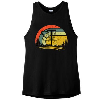 Retro Vintage Disc Golf Frolf Flying Disc Sport Lover Outfit  Ladies PosiCharge Tri-Blend Wicking Tank