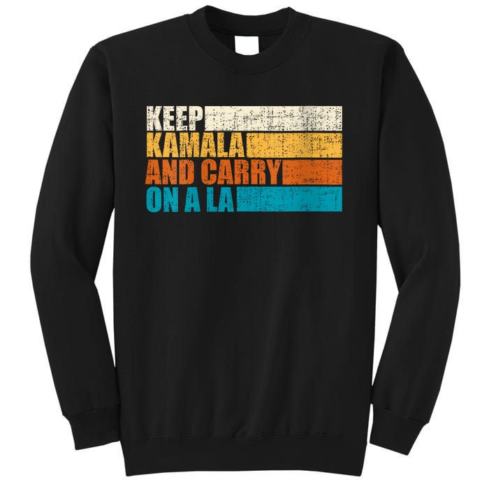 Retro Vintage Distressed Keep Kamala And Carry On A La Sweatshirt