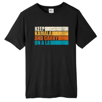 Retro Vintage Distressed Keep Kamala And Carry On A La Tall Fusion ChromaSoft Performance T-Shirt