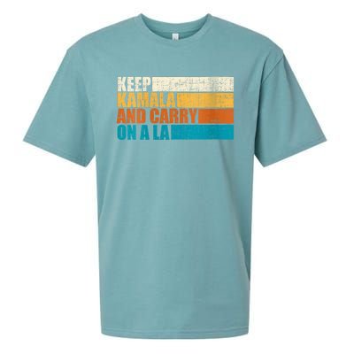 Retro Vintage Distressed Keep Kamala And Carry On A La Sueded Cloud Jersey T-Shirt