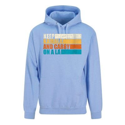 Retro Vintage Distressed Keep Kamala And Carry On A La Unisex Surf Hoodie