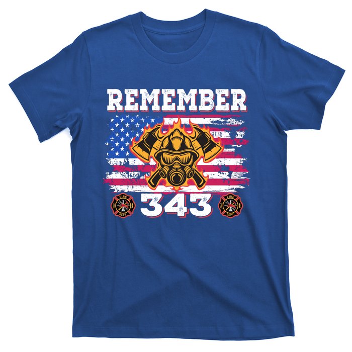 Remember Vintage Distressed Firefighter American Flag 343 Gift T-Shirt