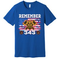 Remember Vintage Distressed Firefighter American Flag 343 Gift Premium T-Shirt