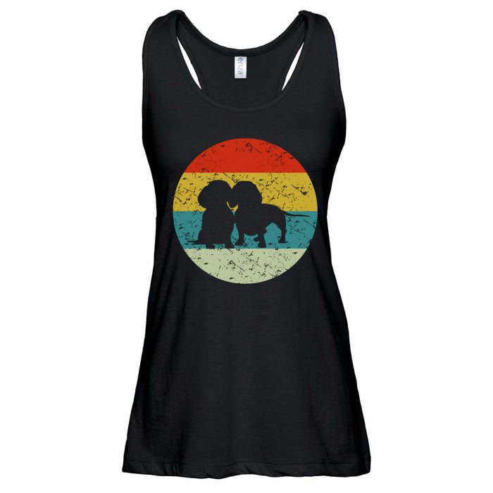 Retro Vintage Dachshund Ladies Essential Flowy Tank