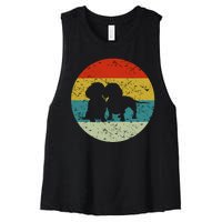 Retro Vintage Dachshund Women's Racerback Cropped Tank