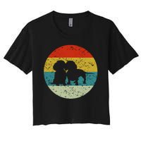 Retro Vintage Dachshund Women's Crop Top Tee