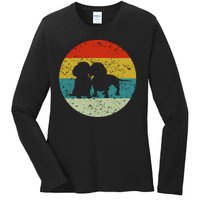 Retro Vintage Dachshund Ladies Long Sleeve Shirt