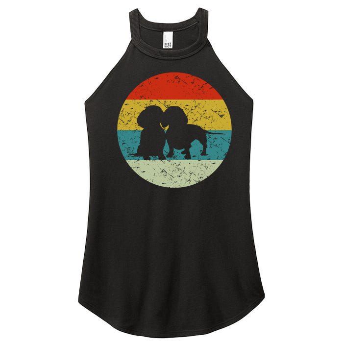 Retro Vintage Dachshund Women's Perfect Tri Rocker Tank