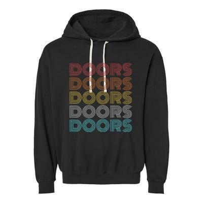 Retro Vintage Doors Garment-Dyed Fleece Hoodie