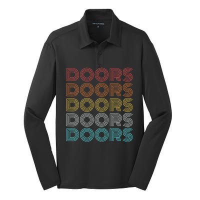 Retro Vintage Doors Silk Touch Performance Long Sleeve Polo