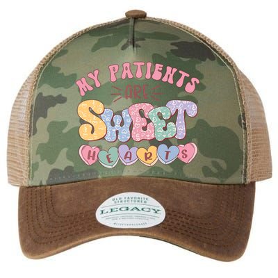 Retro Valentine's Day Nurse My Patients Are Sweet Hearts CNA Legacy Tie Dye Trucker Hat