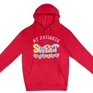 Retro Valentine's Day Nurse My Patients Are Sweet Hearts CNA Premium Pullover Hoodie