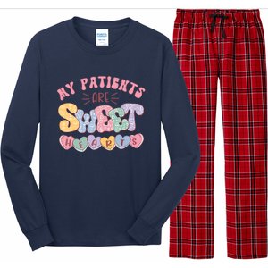 Retro Valentine's Day Nurse My Patients Are Sweet Hearts CNA Long Sleeve Pajama Set