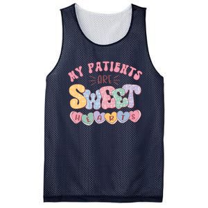 Retro Valentine's Day Nurse My Patients Are Sweet Hearts CNA Mesh Reversible Basketball Jersey Tank