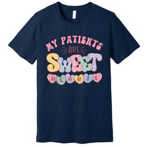 Retro Valentine's Day Nurse My Patients Are Sweet Hearts CNA Premium T-Shirt