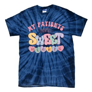 Retro Valentine's Day Nurse My Patients Are Sweet Hearts CNA Tie-Dye T-Shirt