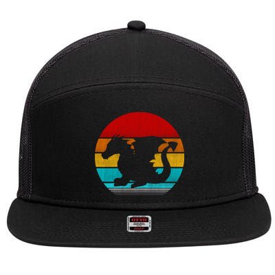 Retro Vintage Dragon 7 Panel Mesh Trucker Snapback Hat