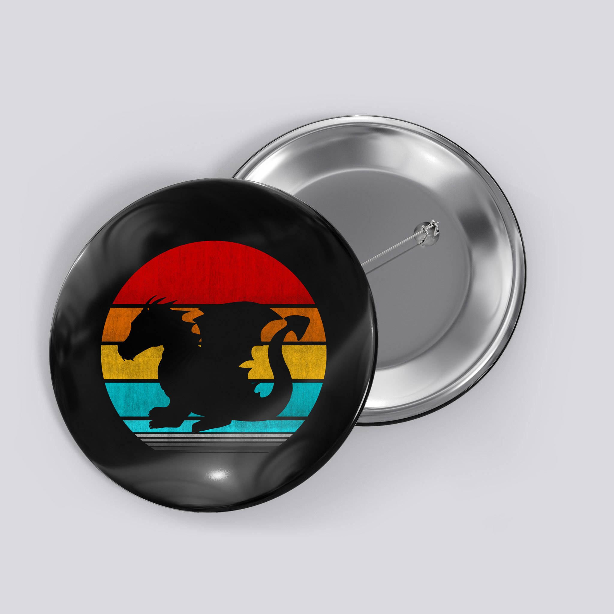 Retro Vintage Dragon Button