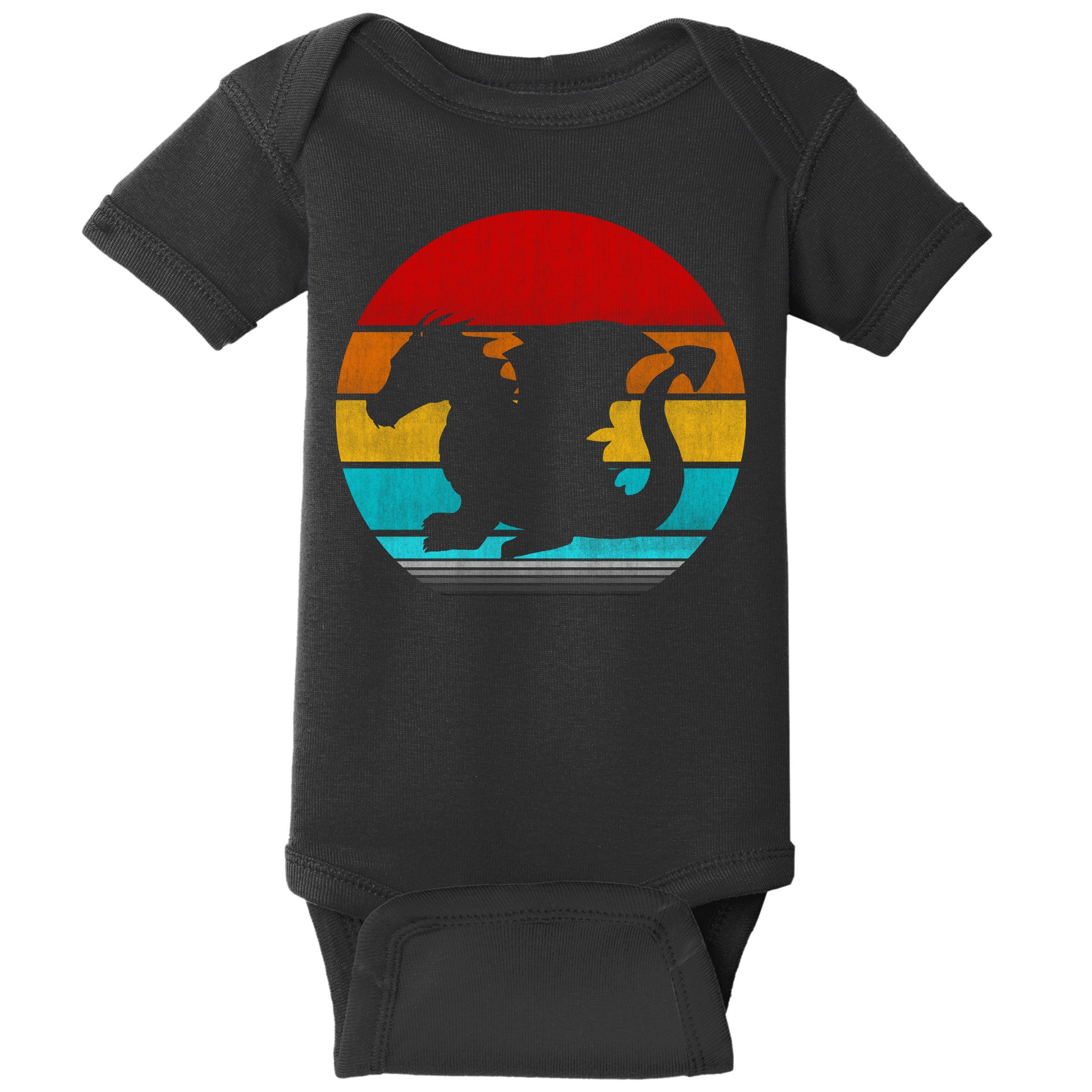Retro Vintage Dragon Baby Bodysuit