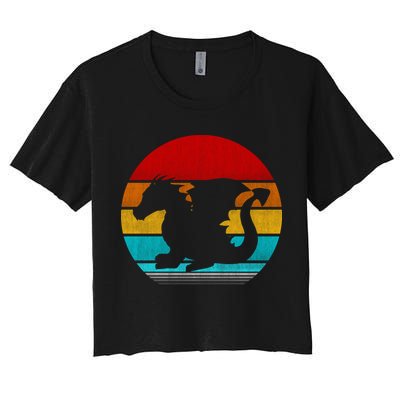 Retro Vintage Dragon Women's Crop Top Tee