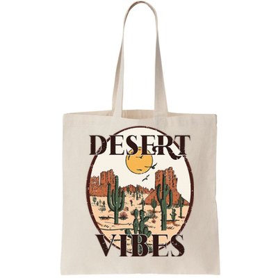 Retro Vintage Desert Vibes Cactus Lovers Tote Bag