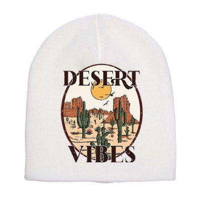 Retro Vintage Desert Vibes Cactus Lovers Short Acrylic Beanie