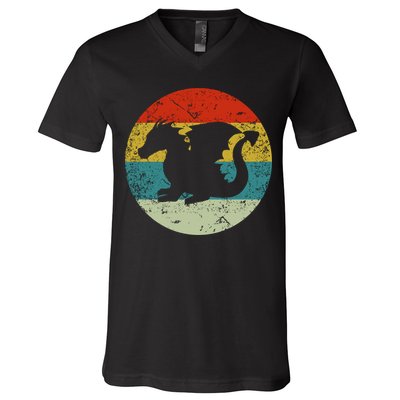 Retro Vintage Dragon V-Neck T-Shirt