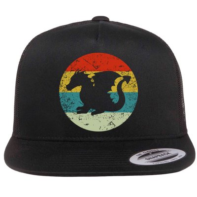 Retro Vintage Dragon Flat Bill Trucker Hat