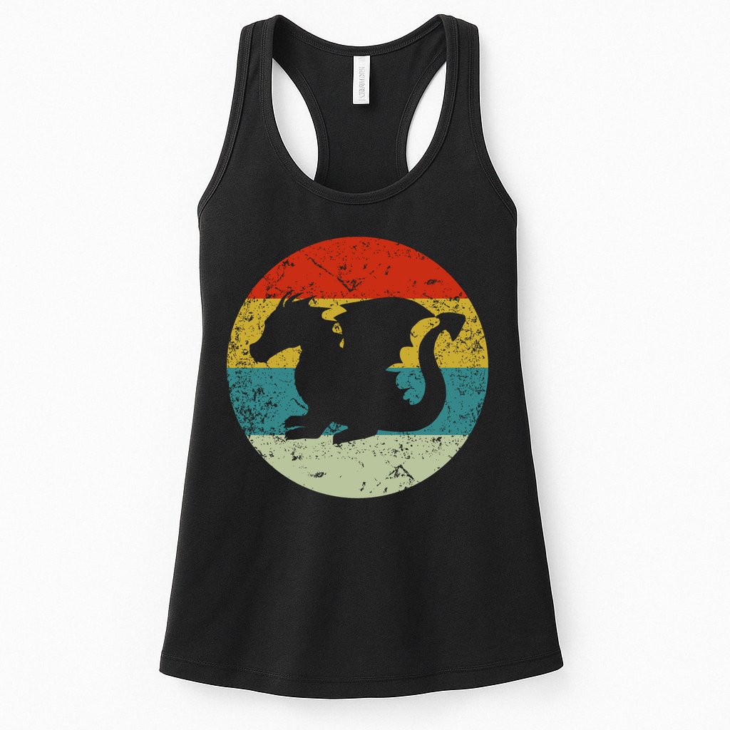 Retro Vintage Dragon Womens Tank Top