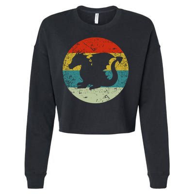 Retro Vintage Dragon Cropped Pullover Crew