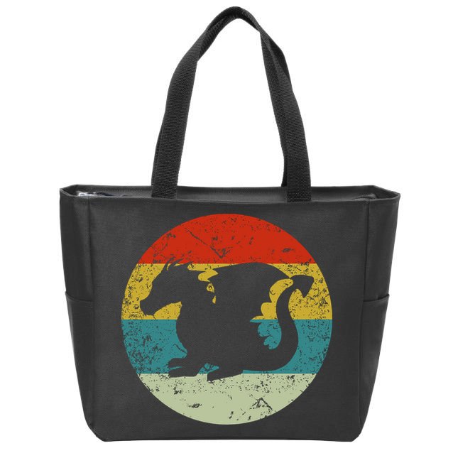 Retro Vintage Dragon Zip Tote Bag