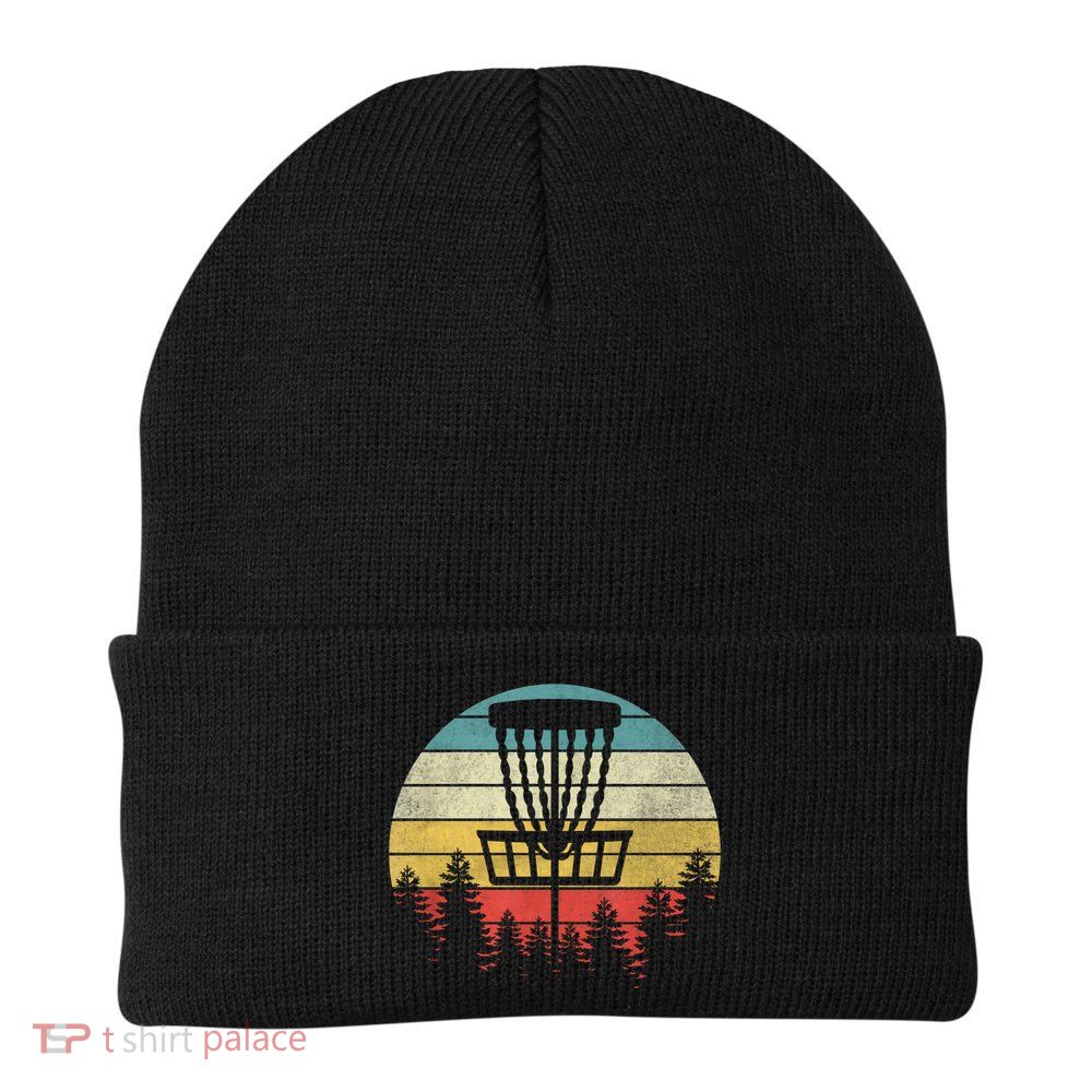 Retro Vintage Disc Golf Gift Frolf Flying Disc Sport Gift Beanie