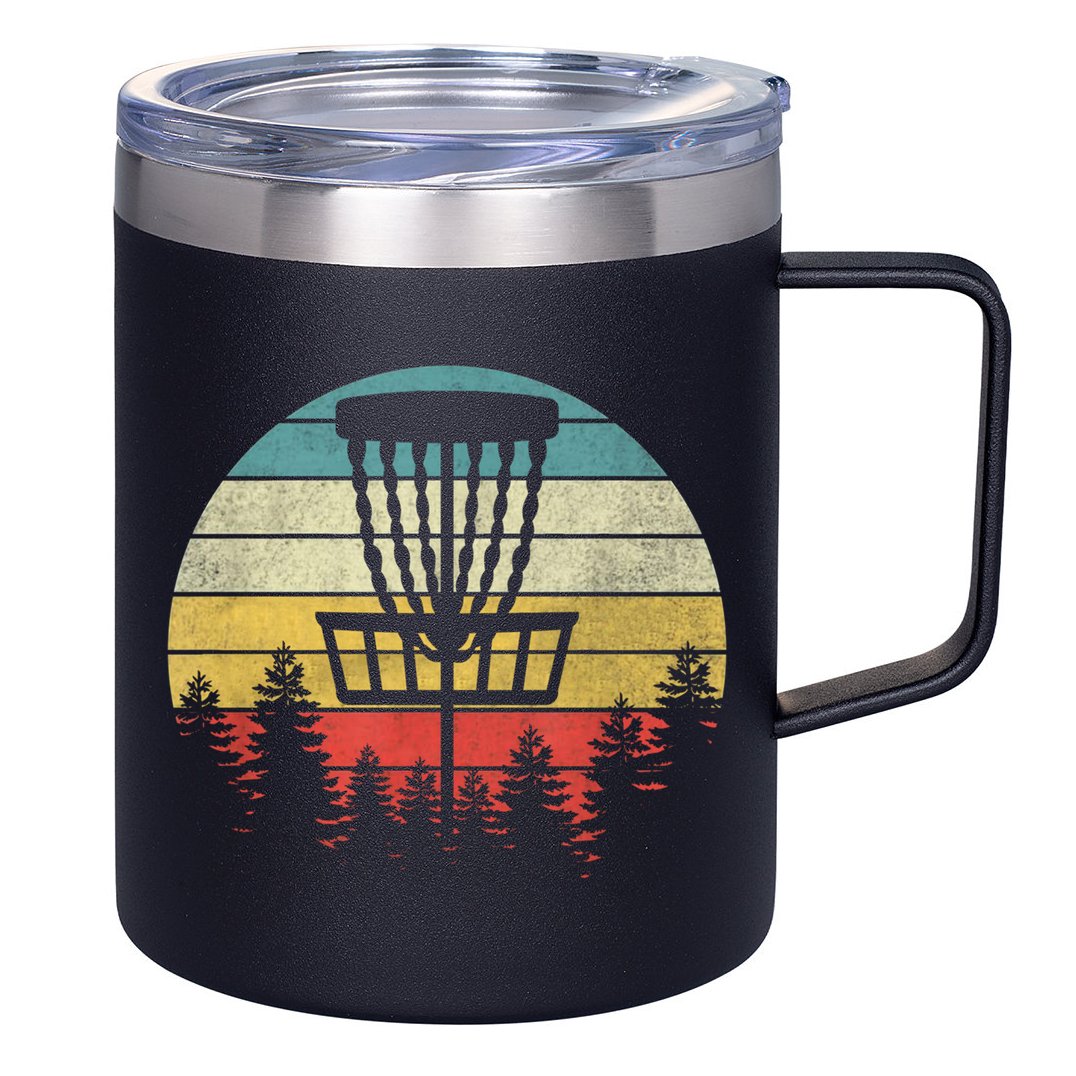 Retro Vintage Disc Golf Gift Frolf Flying Disc Sport Gift 12oz Stainless Steel Coffee Mug