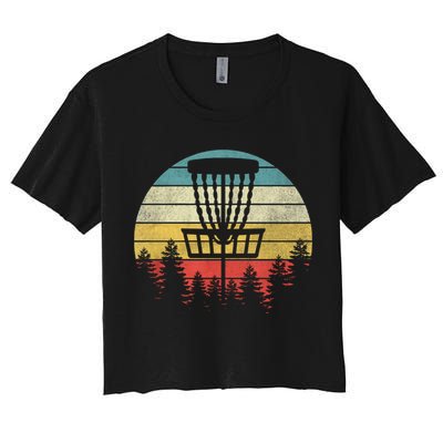 Retro Vintage Disc Golf Gift Frolf Flying Disc Sport Gift Crop Top