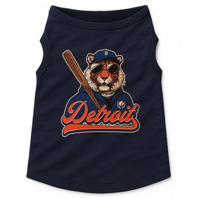 Retro Vintage Detroit Baseball Mascot Sports Fan Doggie Tank