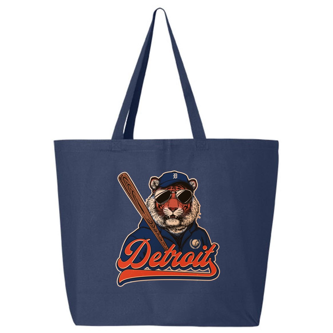 Retro Vintage Detroit Baseball Mascot Sports Fan 25L Jumbo Tote