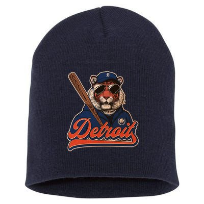 Retro Vintage Detroit Baseball Mascot Sports Fan Short Acrylic Beanie