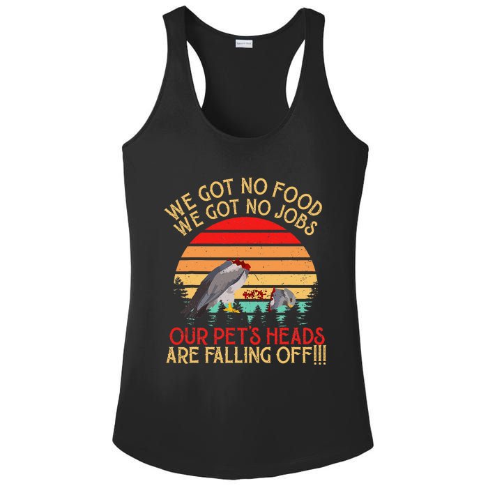 Retro Vintage Dumb & Dumber We Got No Food We Got No Jobs Ladies PosiCharge Competitor Racerback Tank