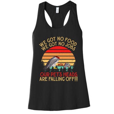 Retro Vintage Dumb & Dumber We Got No Food We Got No Jobs Women's Racerback Tank