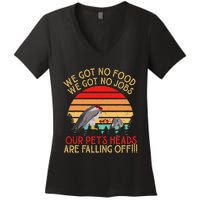 Retro Vintage Dumb & Dumber We Got No Food We Got No Jobs Women's V-Neck T-Shirt