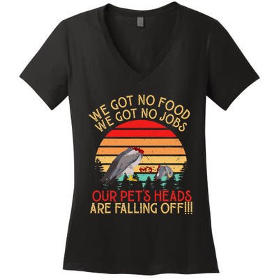 Retro Vintage Dumb & Dumber We Got No Food We Got No Jobs Women's V-Neck T-Shirt