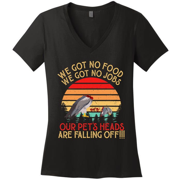 Retro Vintage Dumb & Dumber We Got No Food We Got No Jobs Women's V-Neck T-Shirt