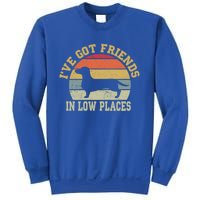 Retro Vintage Dachshund I've Got Friends In Low Place Gift Sweatshirt