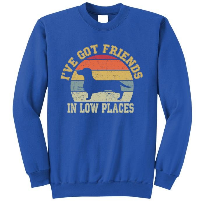 Retro Vintage Dachshund I've Got Friends In Low Place Gift Sweatshirt