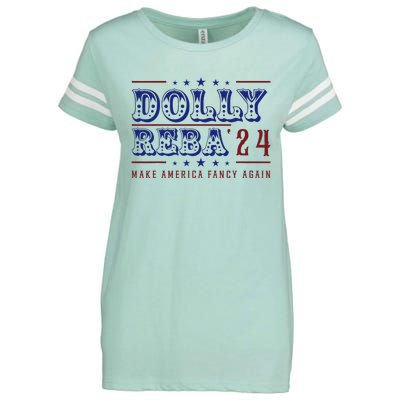 Retro Vintage Dolly And Reba 2024 Make America Fancy Again Enza Ladies Jersey Football T-Shirt