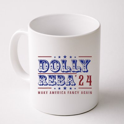 Retro Vintage Dolly And Reba 2024 Make America Fancy Again Coffee Mug