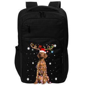 Reindeer Vizsla Dog Santa Hat Christmas Light Xmas Vizsla Cute Gift Impact Tech Backpack