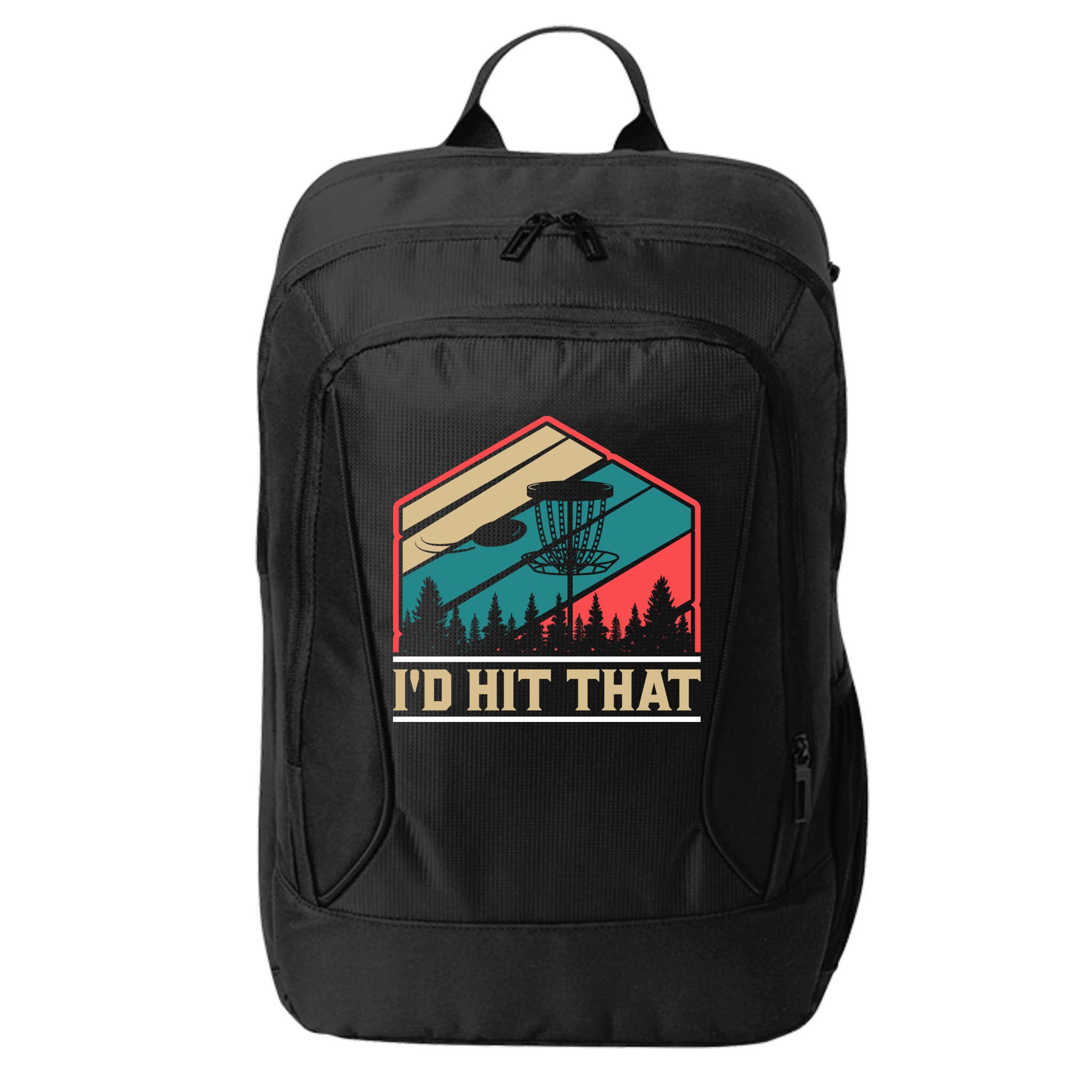 Retro Vintage Disc Golf Shirt Frolf Flying Disc Sport City Backpack