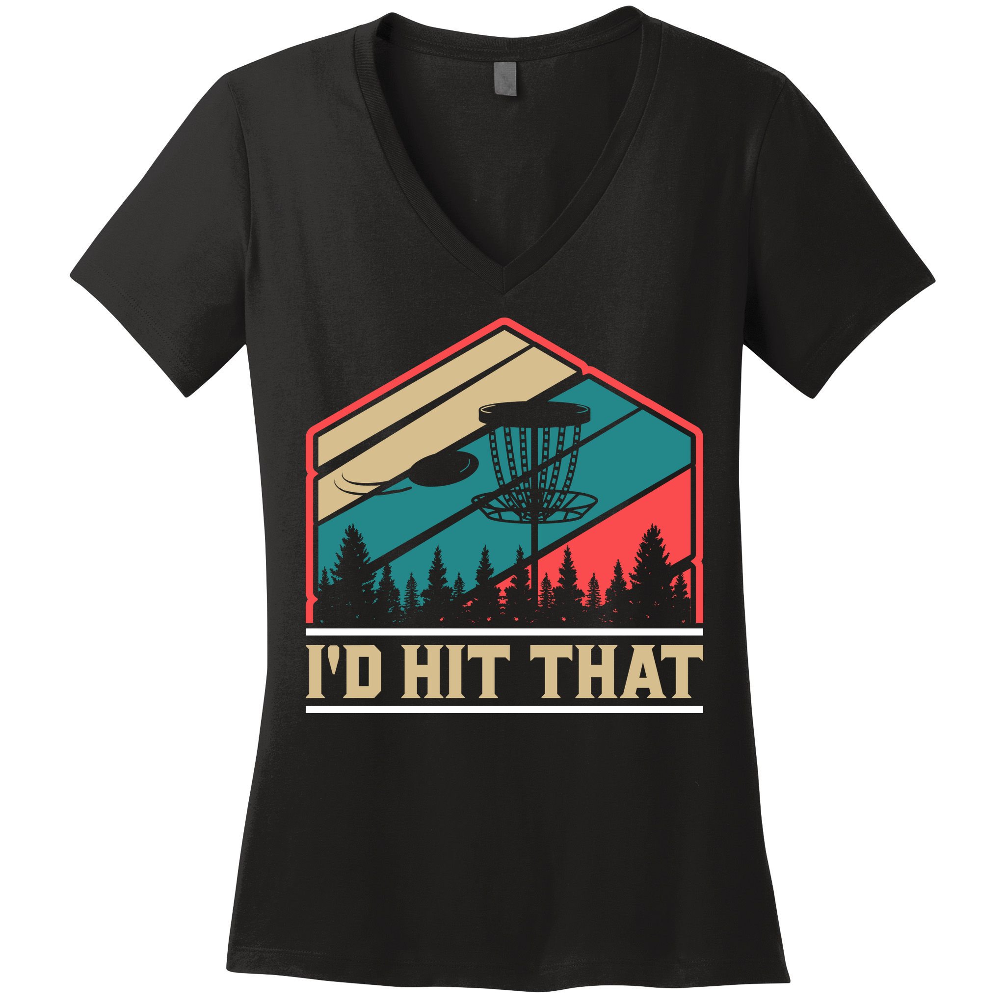 Retro Vintage Disc Golf Shirt Frolf Flying Disc Sport Women's V-Neck T-Shirt